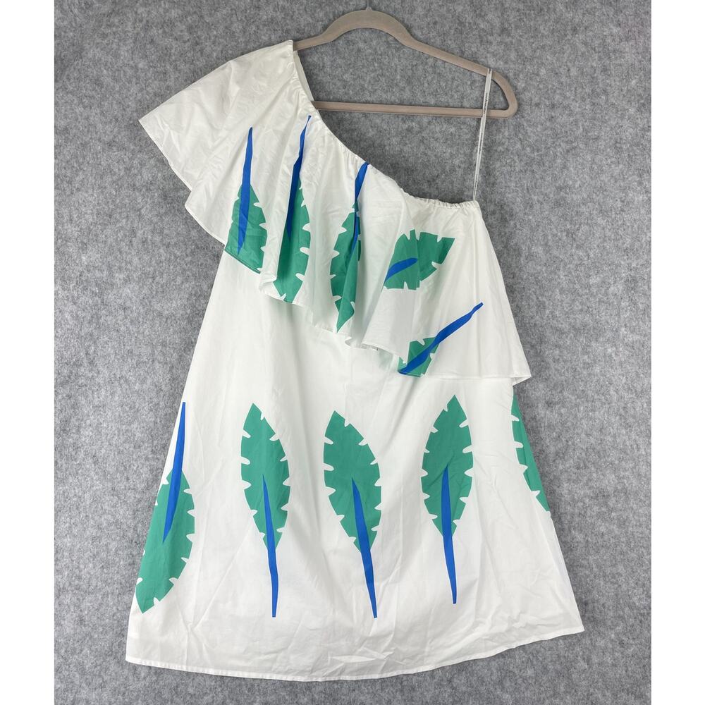 Anthropologie Corey Lynn Calter Dress Women Medium Ruffle One Shoulder Aloha New